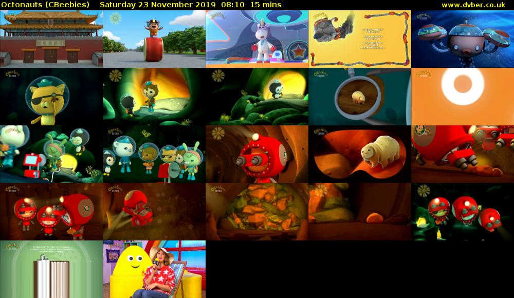 Octonauts (CBeebies) Saturday 23 November 2019 08:10 - 08:25