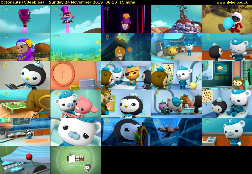 Octonauts (CBeebies) Sunday 24 November 2019 08:10 - 08:25