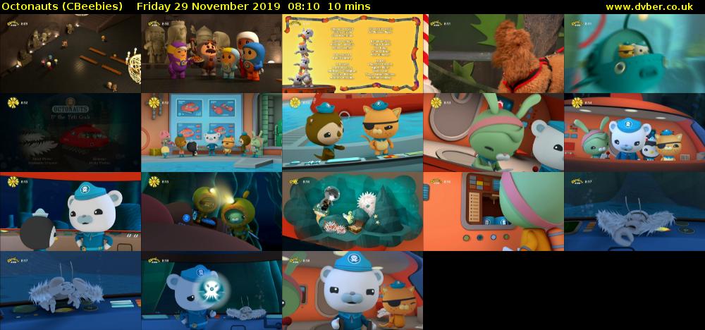 Octonauts (CBeebies) Friday 29 November 2019 08:10 - 08:20