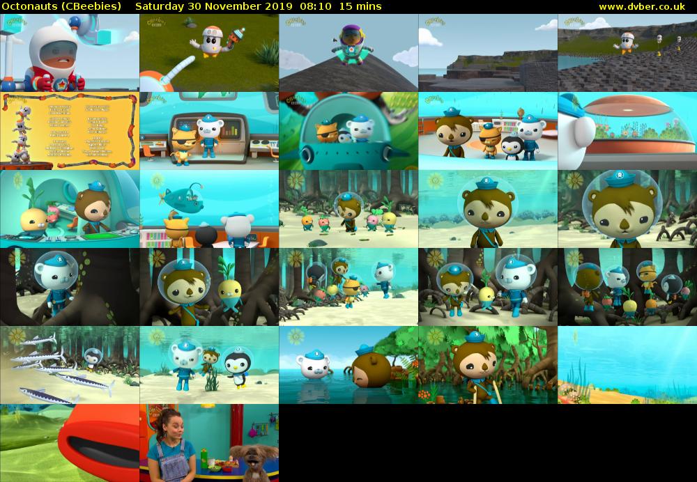 Octonauts (CBeebies) Saturday 30 November 2019 08:10 - 08:25