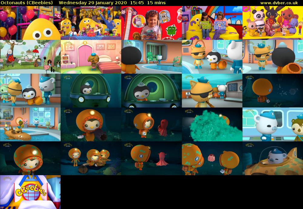 Octonauts (CBeebies) Wednesday 29 January 2020 15:45 - 16:00