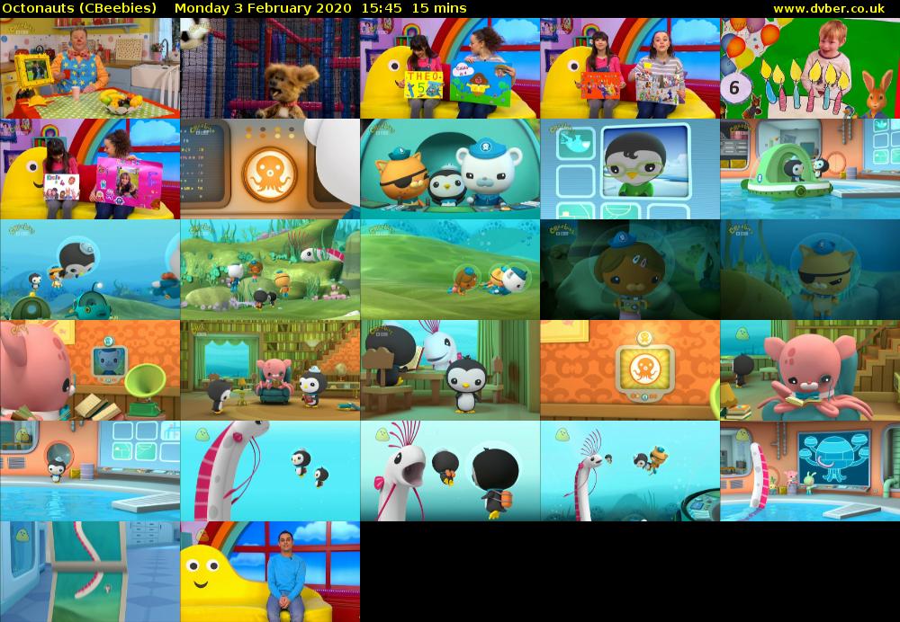 Octonauts (CBeebies) Monday 3 February 2020 15:45 - 16:00