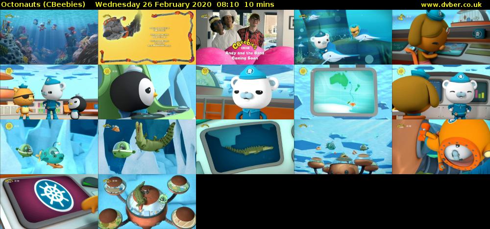 Octonauts (CBeebies) Wednesday 26 February 2020 08:10 - 08:20