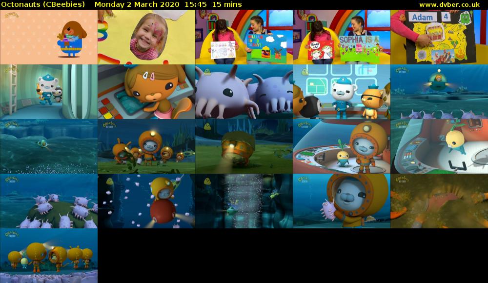 Octonauts (CBeebies) Monday 2 March 2020 15:45 - 16:00