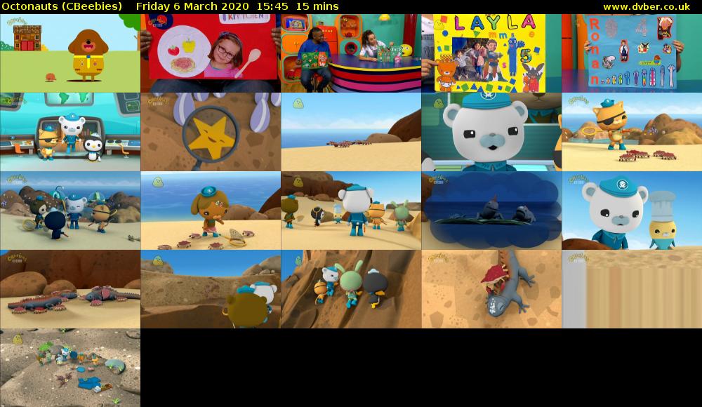 Octonauts (CBeebies) Friday 6 March 2020 15:45 - 16:00