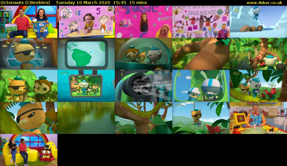 Octonauts (CBeebies) Tuesday 10 March 2020 15:45 - 16:00