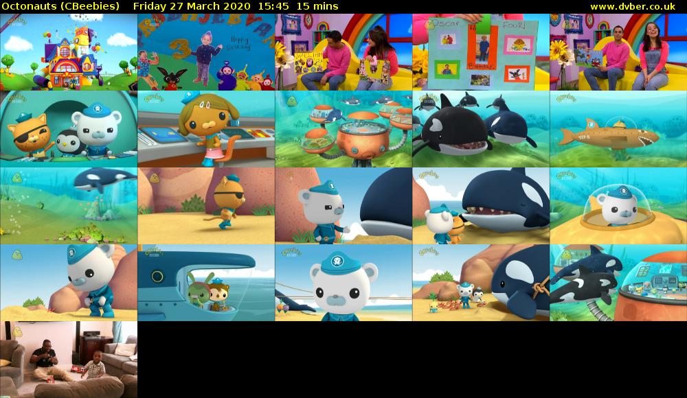 Octonauts (CBeebies) Friday 27 March 2020 15:45 - 16:00