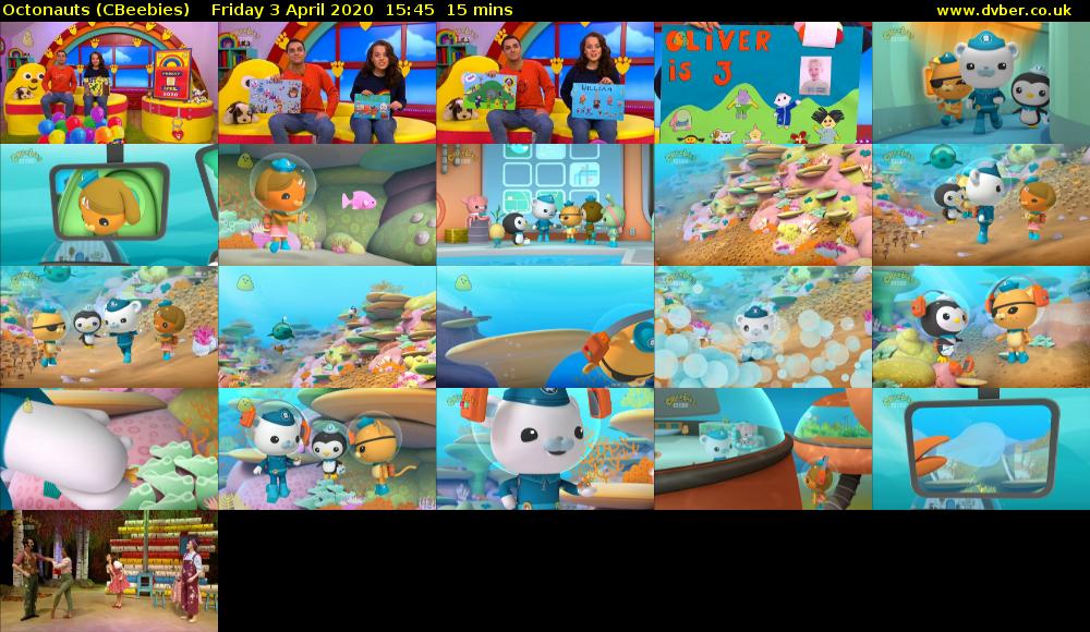 Octonauts (CBeebies) Friday 3 April 2020 15:45 - 16:00