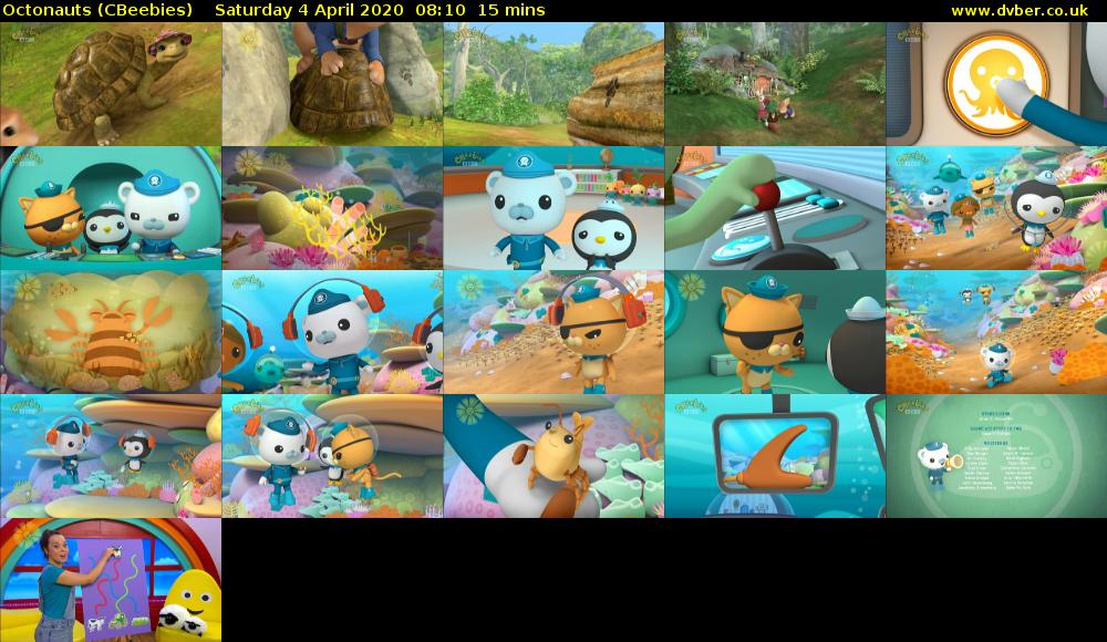 Octonauts (CBeebies) Saturday 4 April 2020 08:10 - 08:25