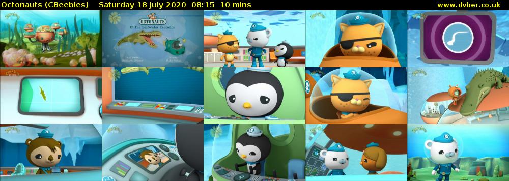 Octonauts (CBeebies) Saturday 18 July 2020 08:15 - 08:25