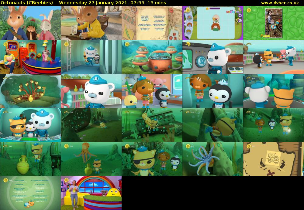 Octonauts (CBeebies) Wednesday 27 January 2021 07:55 - 08:10