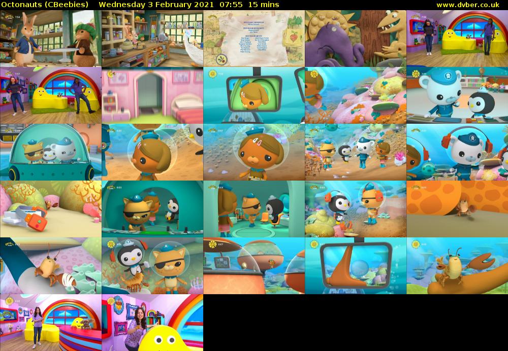 Octonauts (CBeebies) Wednesday 3 February 2021 07:55 - 08:10