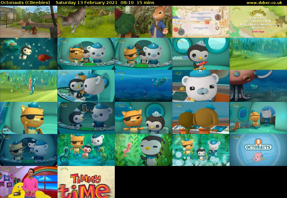 Octonauts (CBeebies) Saturday 13 February 2021 08:10 - 08:25