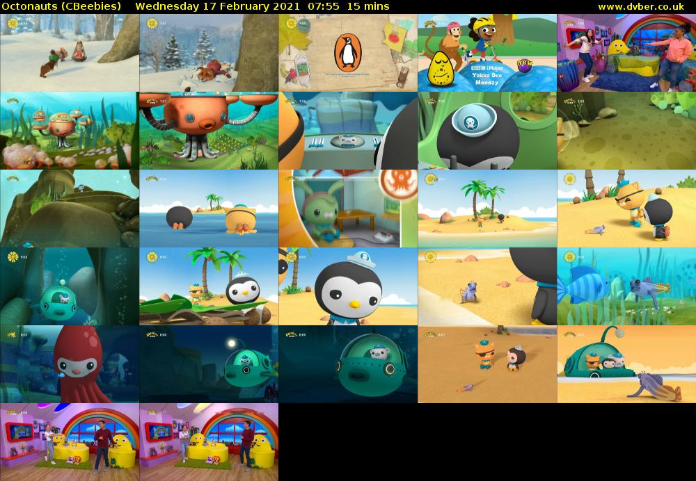 Octonauts (CBeebies) Wednesday 17 February 2021 07:55 - 08:10