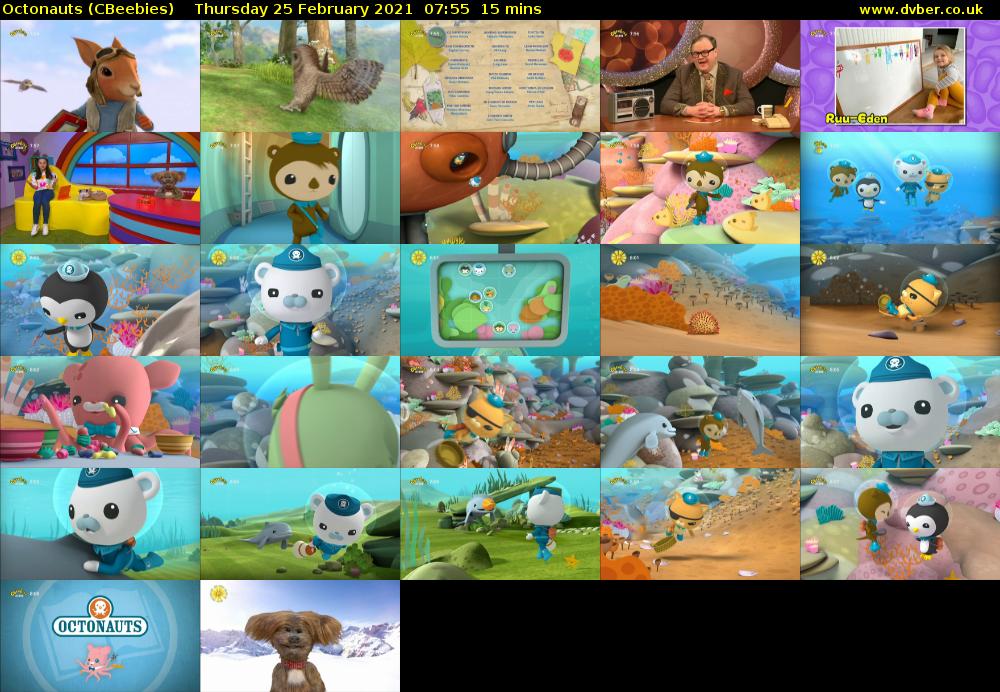Octonauts (CBeebies) Thursday 25 February 2021 07:55 - 08:10