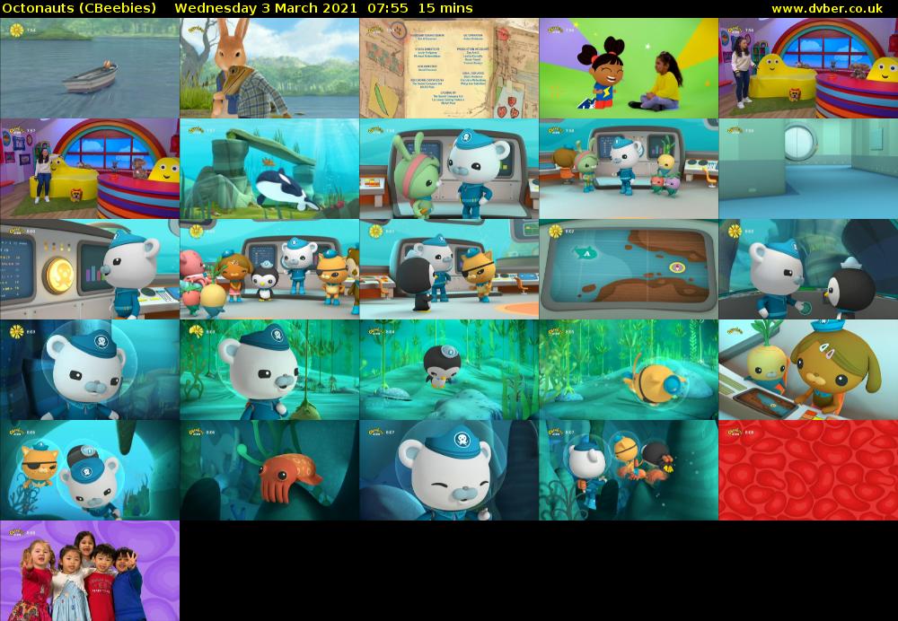 Octonauts (CBeebies) Wednesday 3 March 2021 07:55 - 08:10