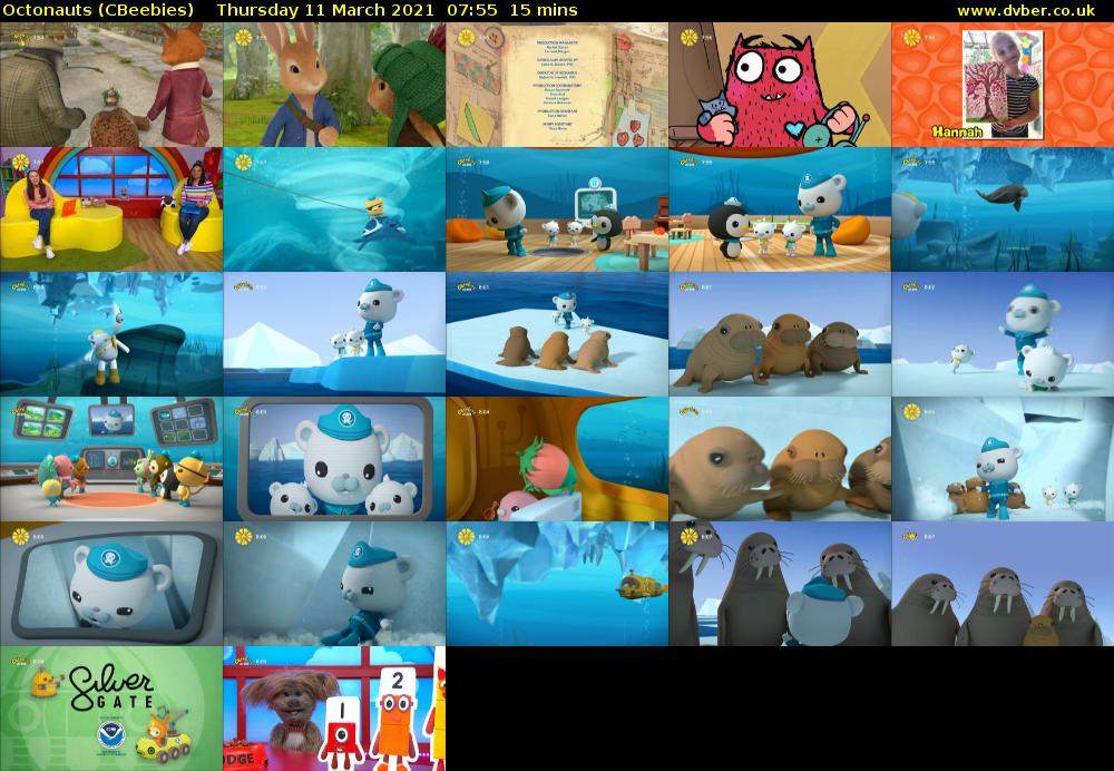 Octonauts (CBeebies) Thursday 11 March 2021 07:55 - 08:10