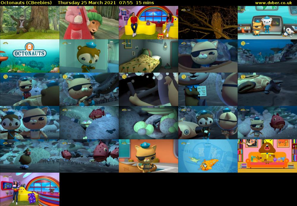 Octonauts (CBeebies) Thursday 25 March 2021 07:55 - 08:10