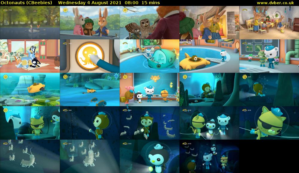 Octonauts (CBeebies) Wednesday 4 August 2021 08:00 - 08:15