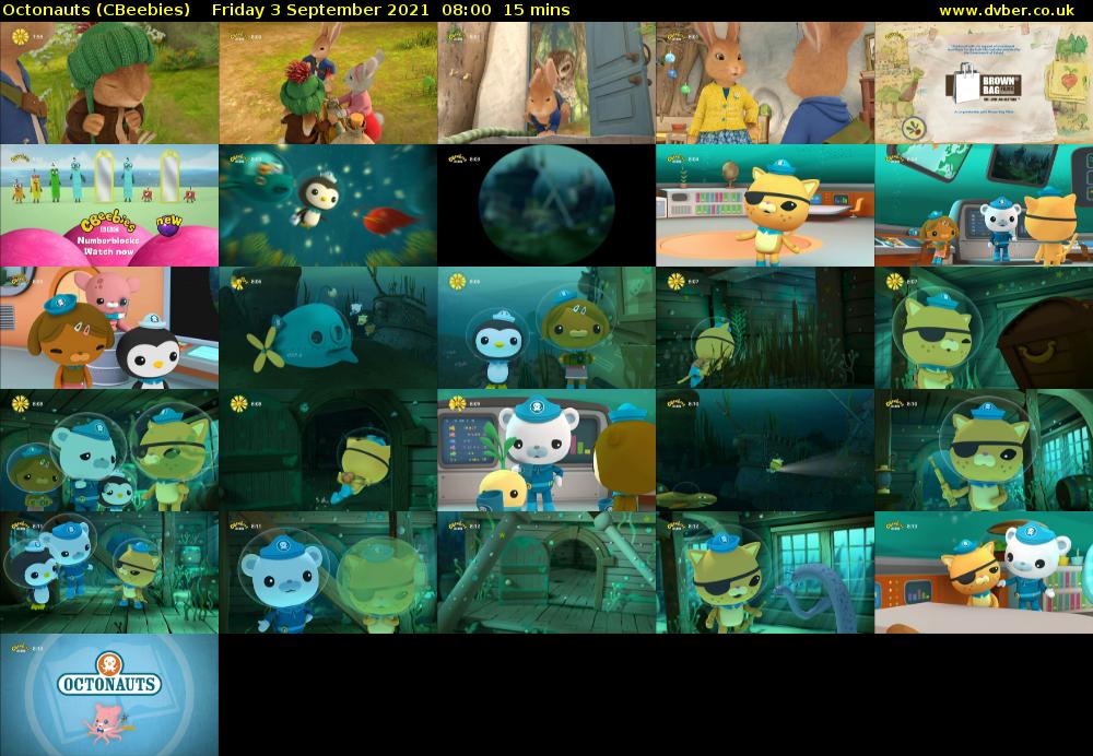 Octonauts (CBeebies) Friday 3 September 2021 08:00 - 08:15