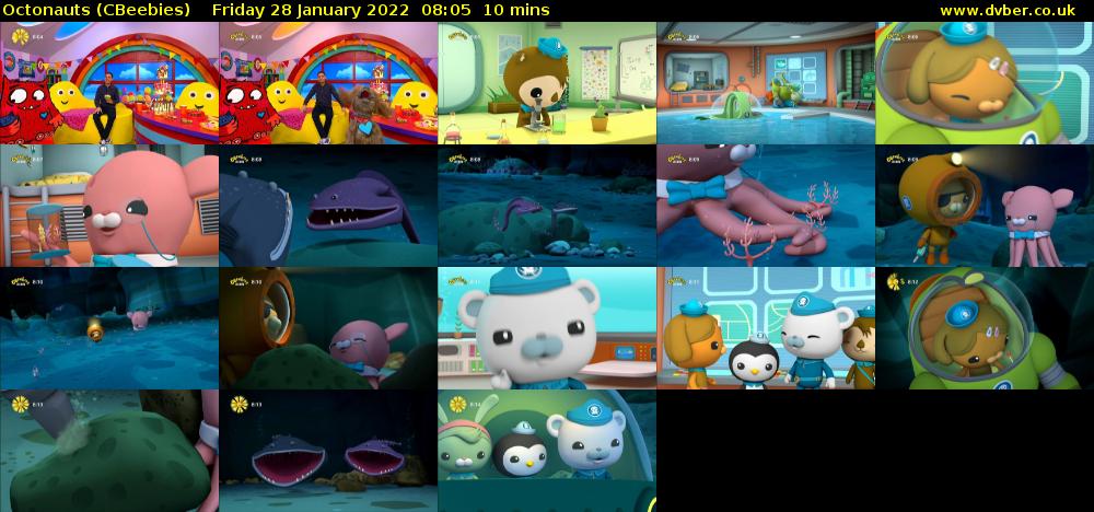 Octonauts (CBeebies) Friday 28 January 2022 08:05 - 08:15