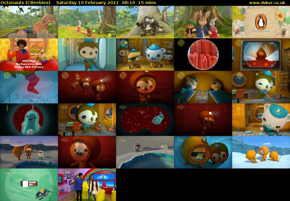 Octonauts (CBeebies) Saturday 19 February 2022 08:10 - 08:25
