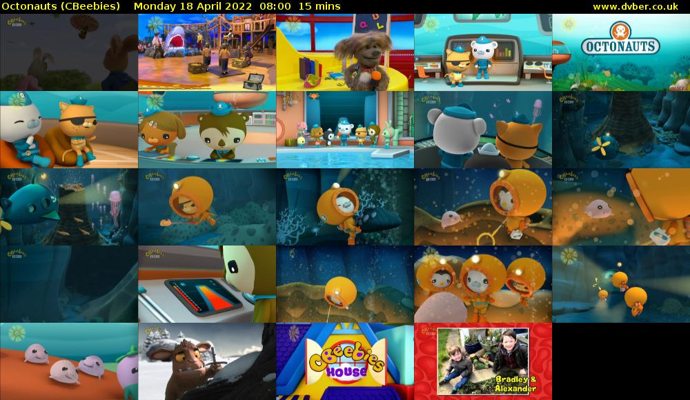 Octonauts (CBeebies) Monday 18 April 2022 08:00 - 08:15
