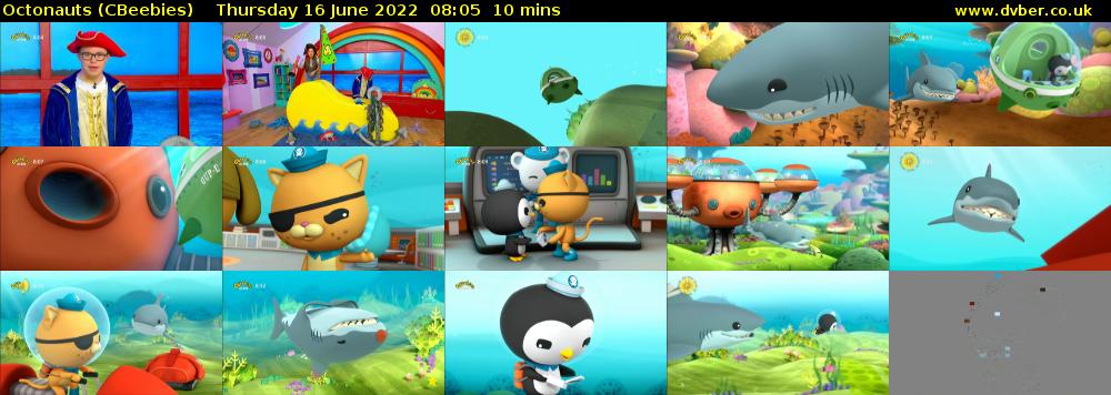Octonauts (CBeebies) Thursday 16 June 2022 08:05 - 08:15