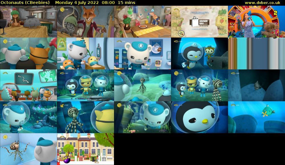 Octonauts (CBeebies) Monday 4 July 2022 08:00 - 08:15