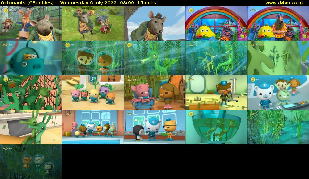 Octonauts (CBeebies) Wednesday 6 July 2022 08:00 - 08:15