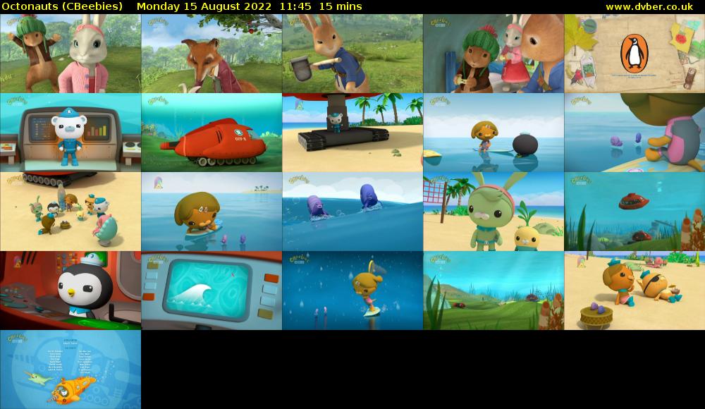 Octonauts (CBeebies) Monday 15 August 2022 11:45 - 12:00