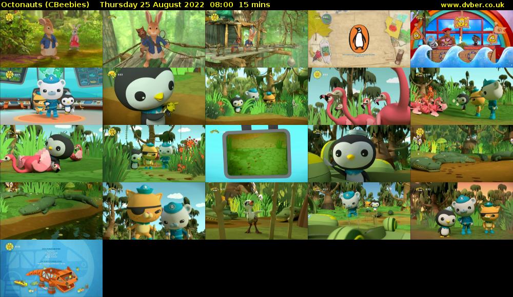 Octonauts (CBeebies) Thursday 25 August 2022 08:00 - 08:15