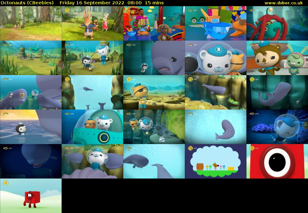 Octonauts (CBeebies) Friday 16 September 2022 08:00 - 08:15
