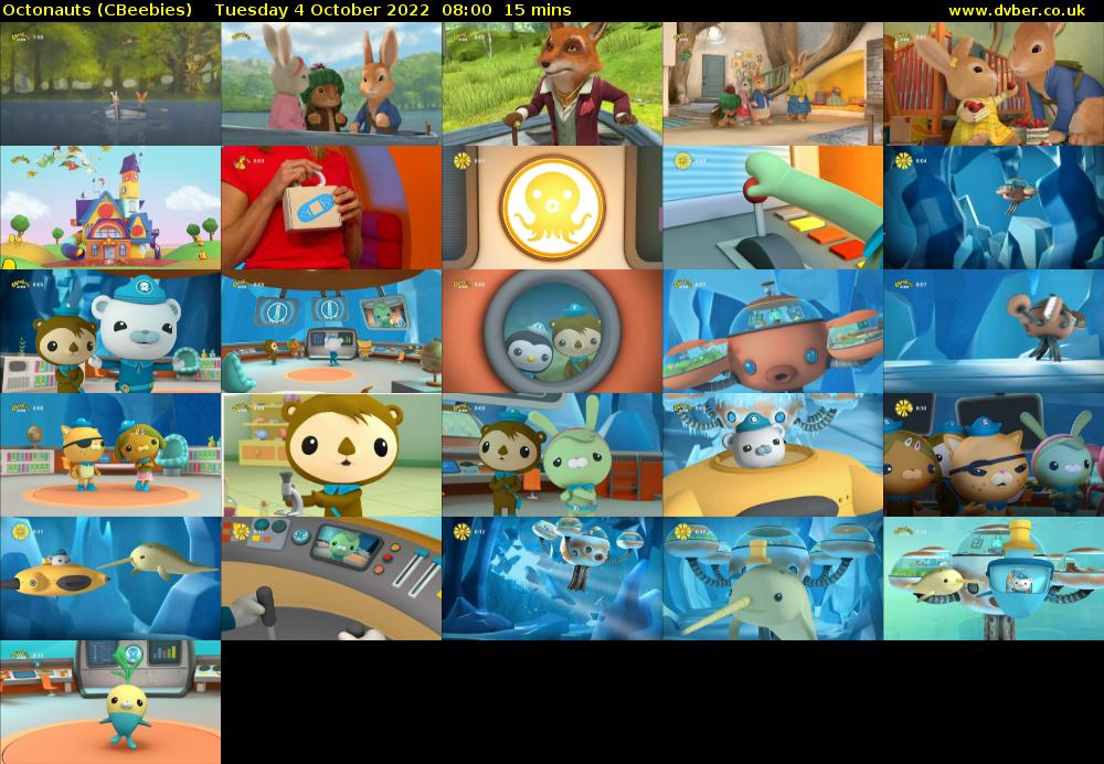 Octonauts (CBeebies) Tuesday 4 October 2022 08:00 - 08:15
