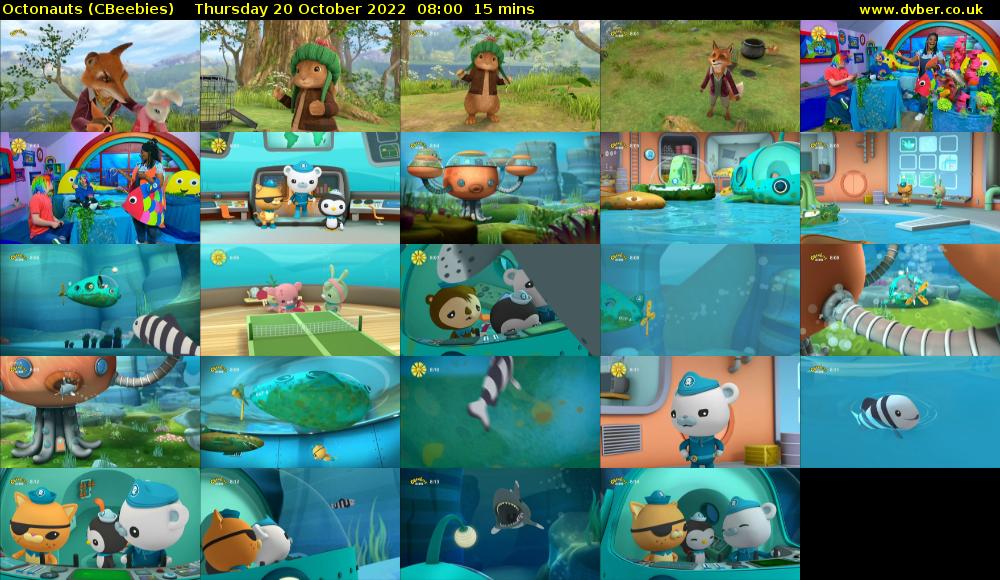 Octonauts (CBeebies) Thursday 20 October 2022 08:00 - 08:15