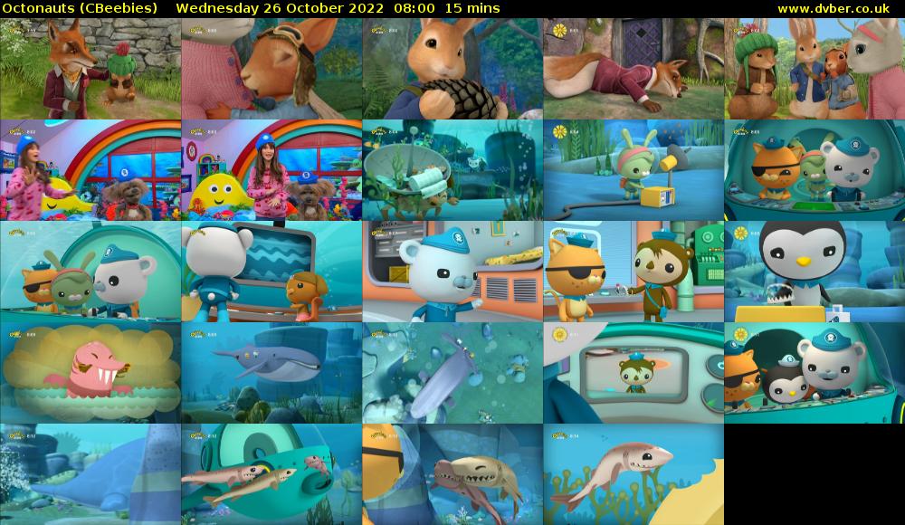 Octonauts (CBeebies) Wednesday 26 October 2022 08:00 - 08:15