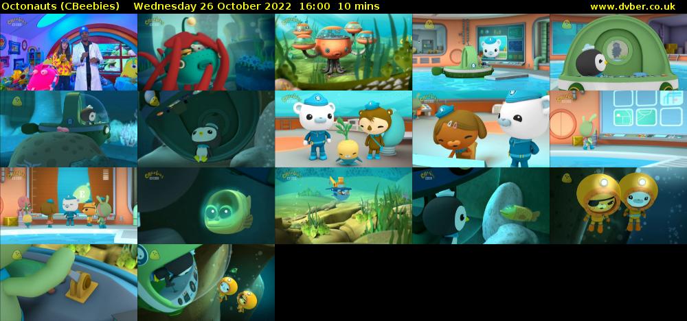 Octonauts (CBeebies) Wednesday 26 October 2022 16:00 - 16:10