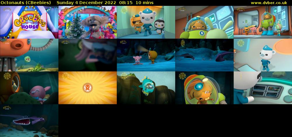 Octonauts (CBeebies) Sunday 4 December 2022 08:15 - 08:25