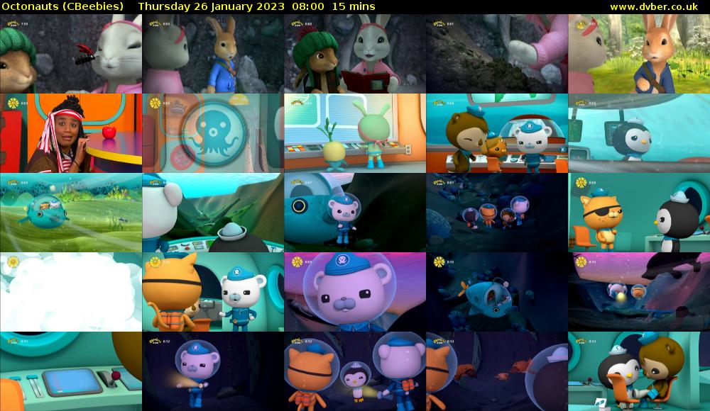 Octonauts (CBeebies) Thursday 26 January 2023 08:00 - 08:15
