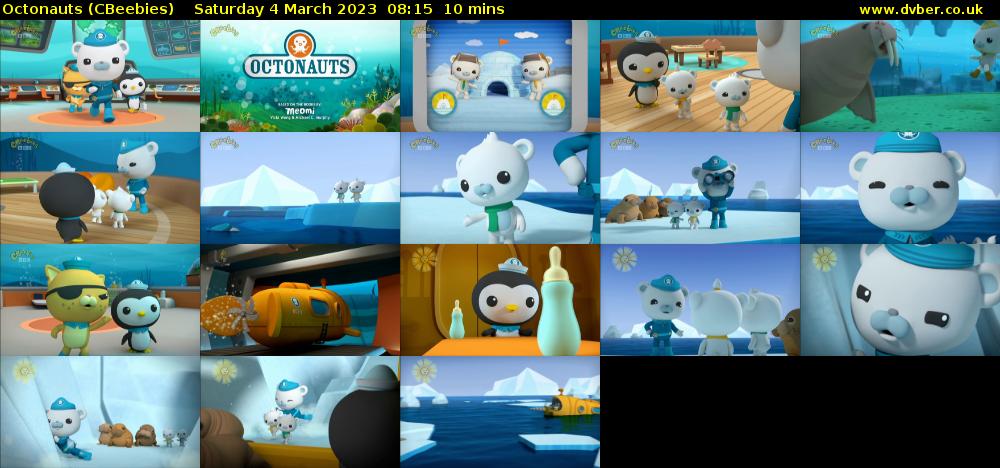Octonauts (CBeebies) Saturday 4 March 2023 08:15 - 08:25