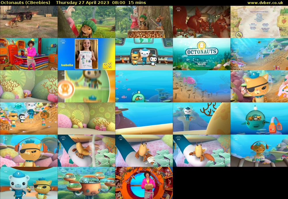 Octonauts (CBeebies) Thursday 27 April 2023 08:00 - 08:15