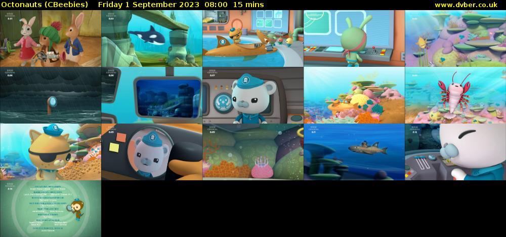 Octonauts (CBeebies) Friday 1 September 2023 08:00 - 08:15