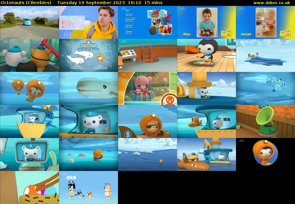 Octonauts (CBeebies) Tuesday 19 September 2023 16:10 - 16:25