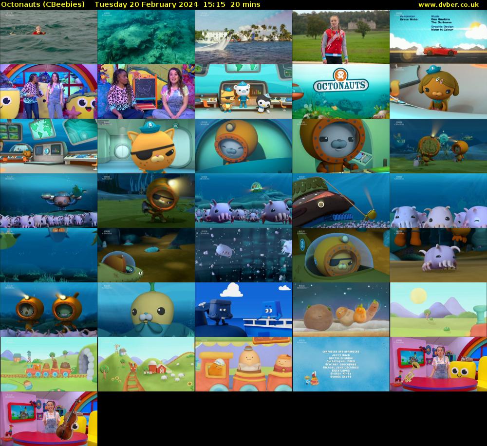 Octonauts (CBeebies) Tuesday 20 February 2024 15:15 - 15:35