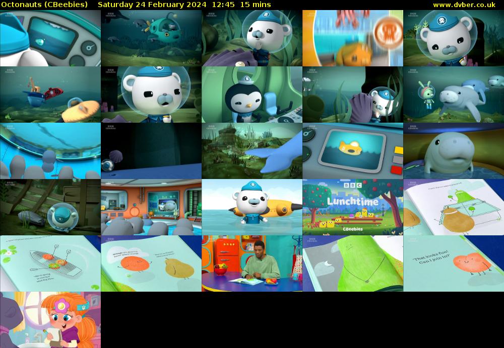 Octonauts (CBeebies) Saturday 24 February 2024 12:45 - 13:00