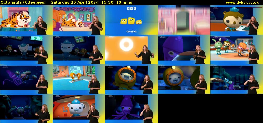 Octonauts (CBeebies) Saturday 20 April 2024 15:30 - 15:40