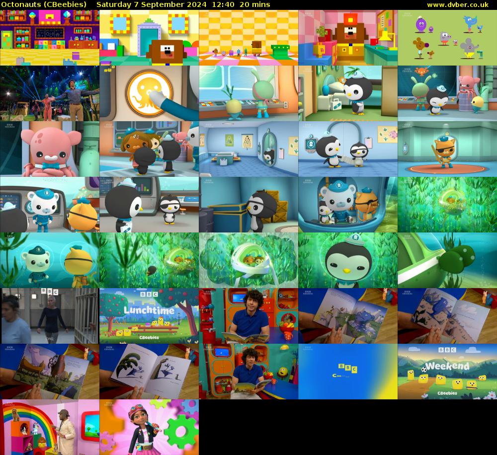 Octonauts (CBeebies) Saturday 7 September 2024 12:40 - 13:00
