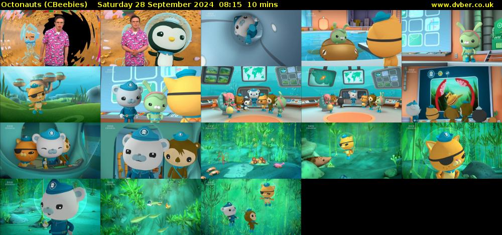 Octonauts (CBeebies) Saturday 28 September 2024 08:15 - 08:25