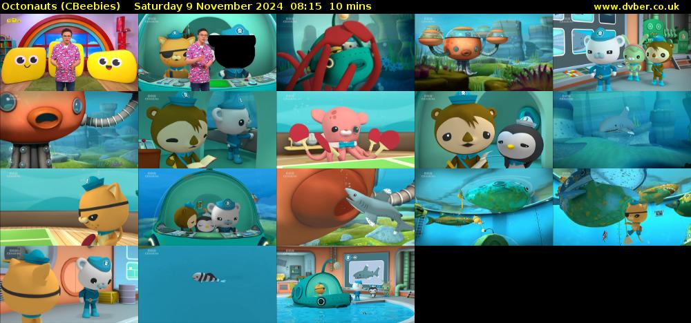 Octonauts (CBeebies) Saturday 9 November 2024 08:15 - 08:25