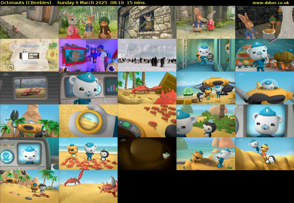 Octonauts (CBeebies) Sunday 9 March 2025 08:10 - 08:25